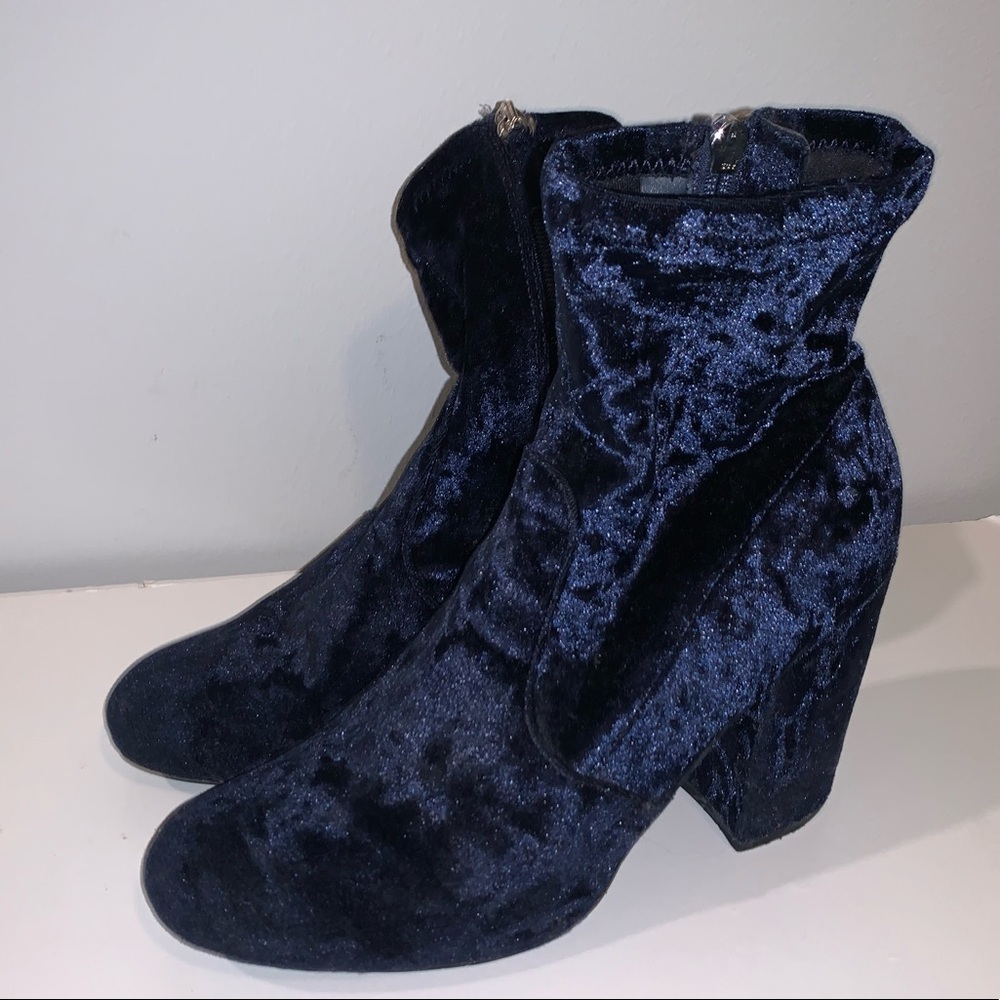 Steve Madden Blue Velvet Booties